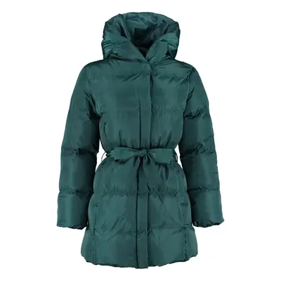 Trendyol Dark Green Regular Fit Belted Water Repellent Puffer Jacket