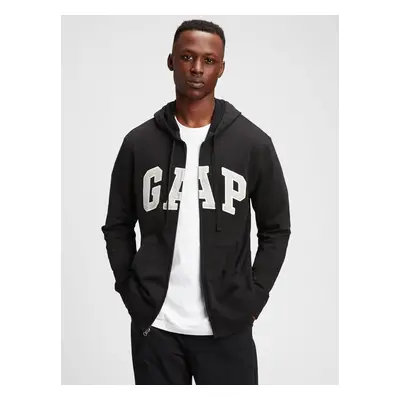 Černá pánská mikina GAP Logo arch hoodie