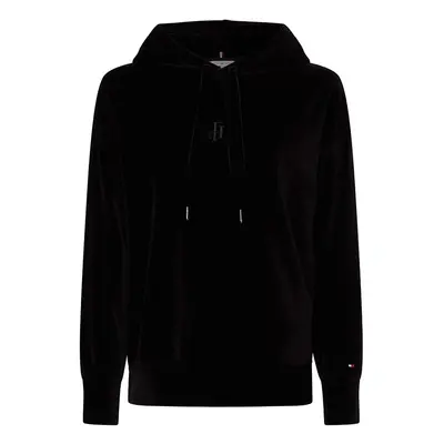 Tommy Hilfiger Sweatshirt - RELAXED VELVET HOODIE black