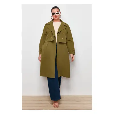 Trendyol Curve Khaki 2-Pack Long and Short Unlined Seasonal Trench Coat