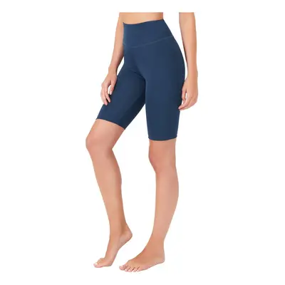 LOS OJOS Women's Navy Blue High Waist Compression Cycling Shorts Sports Leggings