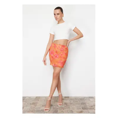 Trendyol Multicolored Abstract Patterned Tulle Mini Skirt