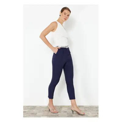 Trendyol Navy Blue Carrot Woven Trousers