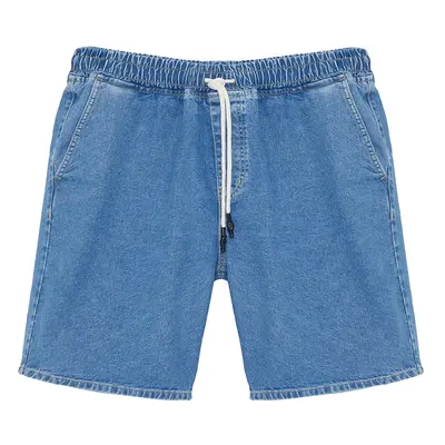 Trendyol Blue Wide Cut Plus Size Denim Shorts