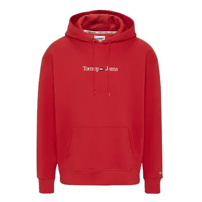 Tommy Jeans Sweatshirt - TJM REG LINEAR HOODI red