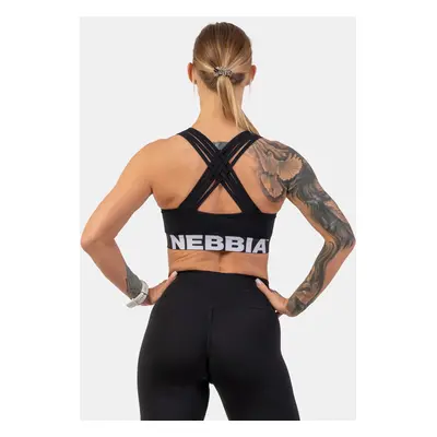 Dámská podprsenka Nebbia Medium Impact Cross Back Sports Bra black