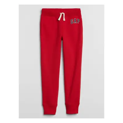 Červené klučičí tepláky GAP Logo pull-on joggers