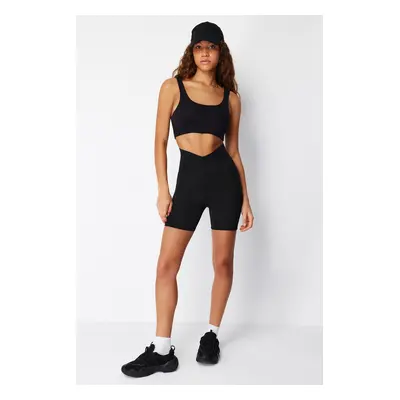 Trendyol Black Waist Extra Coupler Knitted Sports Shorts/Short Leggings