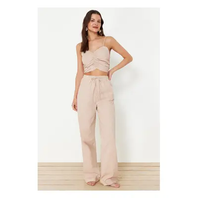 Trendyol Mink Woven Blouse Trousers Set