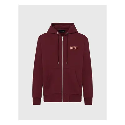 Diesel Sweatshirt - SGIRKHOODZIPLOGO SWEATSHIRT burgundy