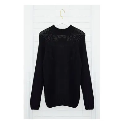 Trendyol Black Slim Fit Slim Cut Half Turtleneck Raglan Sleeve Basic Knitwear Sweater