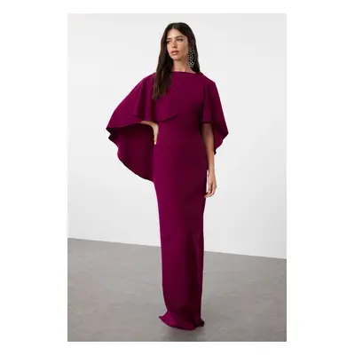 Trendyol Purple Sleeve Detailed Woven Evening Dress