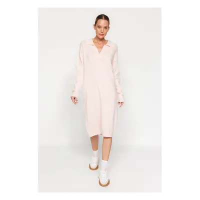 Trendyol Powder More Sustainable Midi Knit Soft Texture Dress