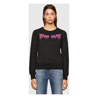 Diesel Sweatshirt - FAMOUS black with pink inscription