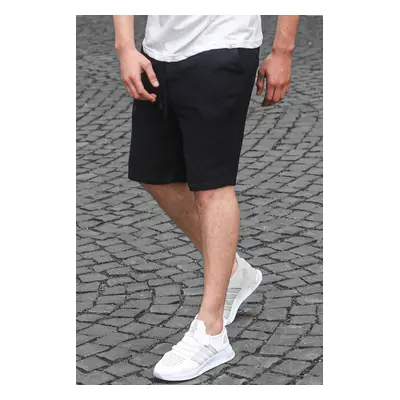 Madmext Black Basic Linen Men's Shorts