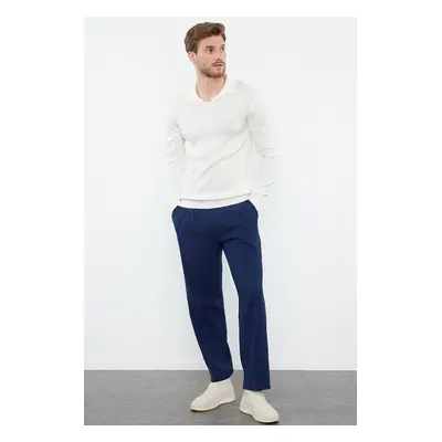 Trendyol Ecru Slim Slim Fit Polo Collar Plain Knitwear Sweater