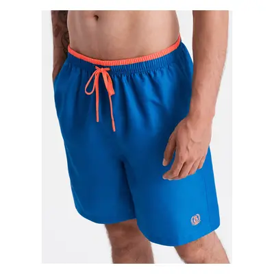 Ombre Men's two-tone ribbed swim shorts - dark blue