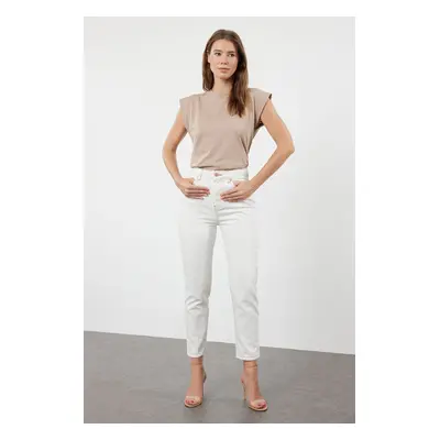 Trendyol White High Waist Mom Jean