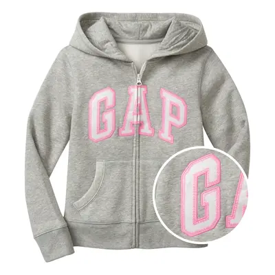 Šedá holčičí dětská mikina GAP Logo zip hoodie