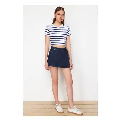 Trendyol Dark Blue Denim Shorts Skirt