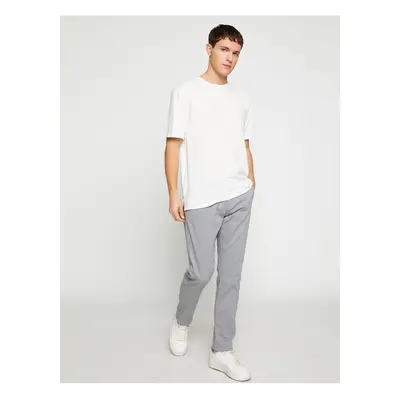 Koton Basic Gabardénové Kalhoty Slim Fit Knoflíkovými Kapsami