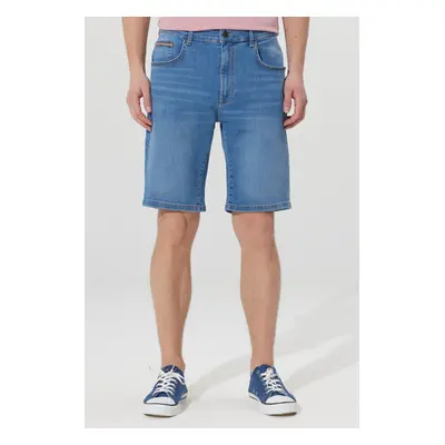 AC&Co / Altınyıldız Classics Men's Light Blue Slim Fit Slim Fit Cotton Flexible Denim Shorts.