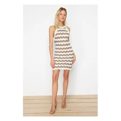 Trendyol Stone Midi Knitwear Unlined Dress