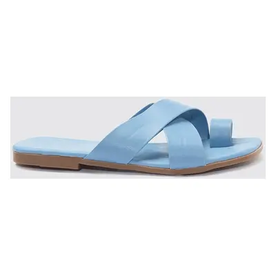 Trendyol Blue Cross-Band Women's Slippers