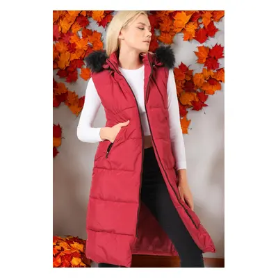 Z6741 DEWBERRY LADIES' VEST-PLAIN BURGUNDY