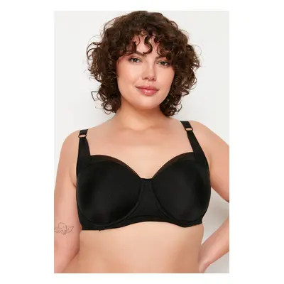 Trendyol Curve Black Mesh Detailed Balconette Bra