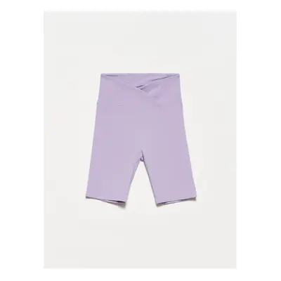 Dilvin Belt Detailed Short Leggings-lilac