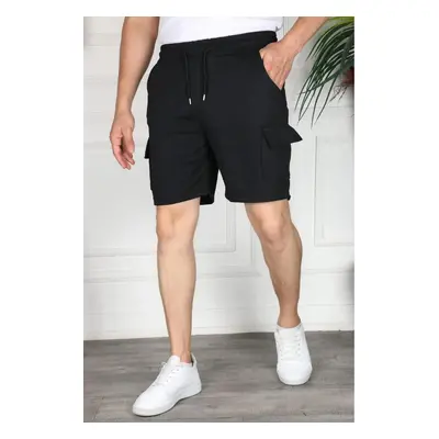 S2999 DEWBERRY CARGO POCKET MENS SHORT-BLACK