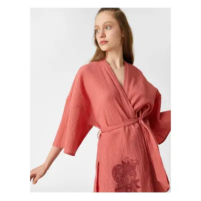 Koton Embroidered Yoga Kimono Sash Detailed