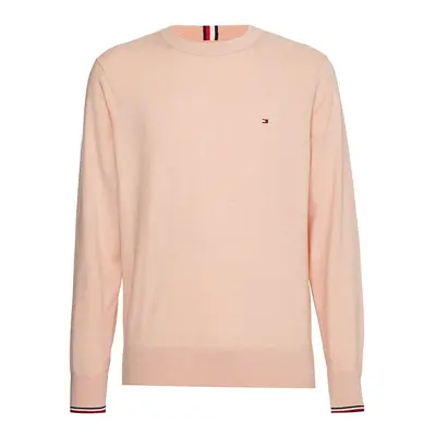 Tommy Hilfiger Sweater - TIPPED PIMA CTN MOULINE C-NK pink