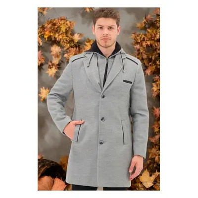 PLT8371 DEWBRRY MEN'S COAT-STRAIGHT GREY