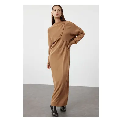 Trendyol Brown Bolero Detailed Knitwear Dress Suit