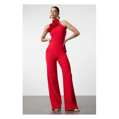 Trendyol Red Rose Detailed Woven Jumpsuit