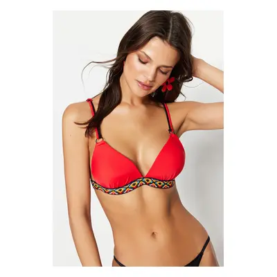 Trendyol Red Underwired Bikini Top With Accessories