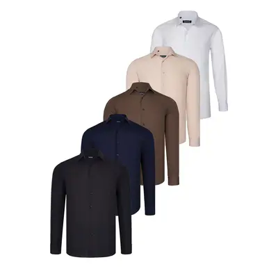 QUINTET SET G726 DEWBERRY SHIRT-BLACK-WHITE-NAVY BLUE-BEIGE-BROWN