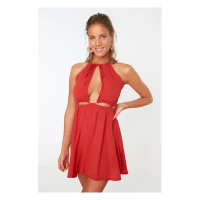 Trendyol Cinnamon Cut Out Detailed Beach Dress