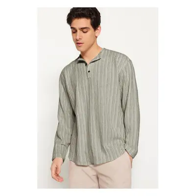 Trendyol Beige Relaxed Fit Linen Shirt