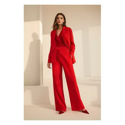 Trendyol Red Wide Leg Woven Trousers