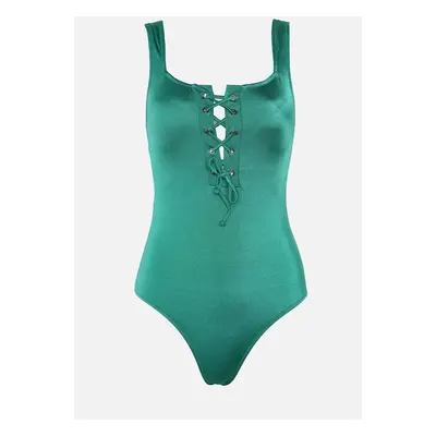 Trendyol Green Eyelet and Tie Detailed Swimsuit