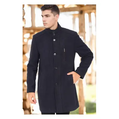 PLT8386 DEWBERRY MEN'S COAT-DIAGONAL DARK NAVY BLUE-3