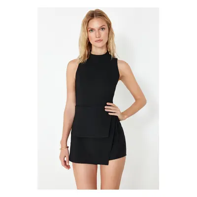 Trendyol Black Tie Detailed Mini Woven Shorts Skirt Jumpsuit