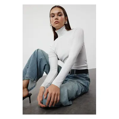 Trendyol Ecru Transparent Look Fine Knitwear Sweater