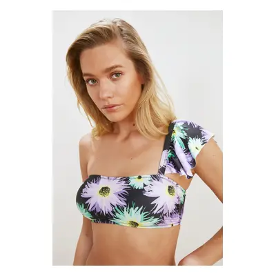 Trendyol Floral Patterned One Shoulder Bikini Top