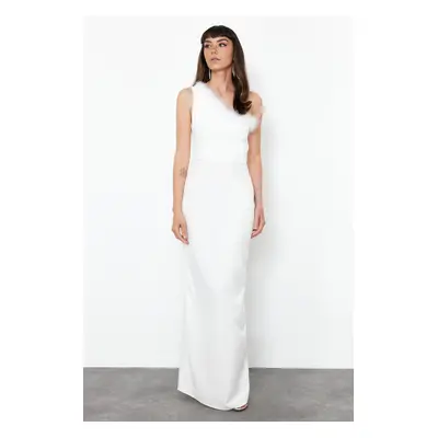 Trendyol Bridal White Bodyconed Otrisel Woven Wedding/Wedding Long Evening Evening Dress