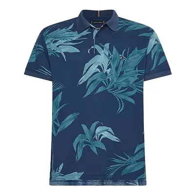 Tommy Hilfiger Polo shirt - PALM FLORAL PRINT REG POLO blue