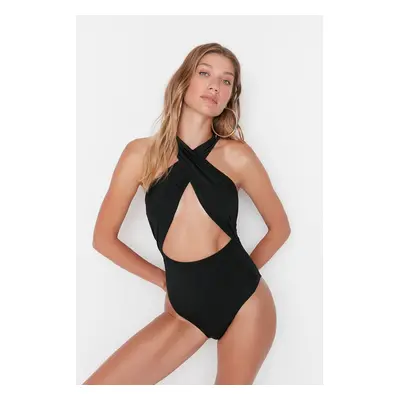 Trendyol Black Cut Out Detailed Swimsuit